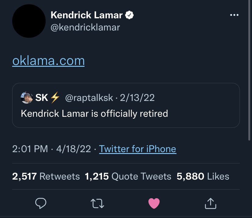 NewThundercat's tweet photo. No way Kendrick Lamar quoted SK to announce new music bruh https://t.co/fxabhVgyFC