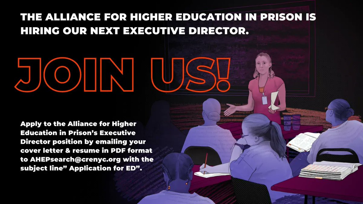AllianceforHEP's tweet photo. Do you have experience as a strong team leader? Are you ready to transfer these skills to the national level? View the Job Opportunity Profile Here: https://t.co/uHgy0rO12R
#higheredinprisonjobs #ExecutiveDirector #DirectorSearch #CommunityJobBoard #higheredinprison https://t.co/PvTP8ia7LC