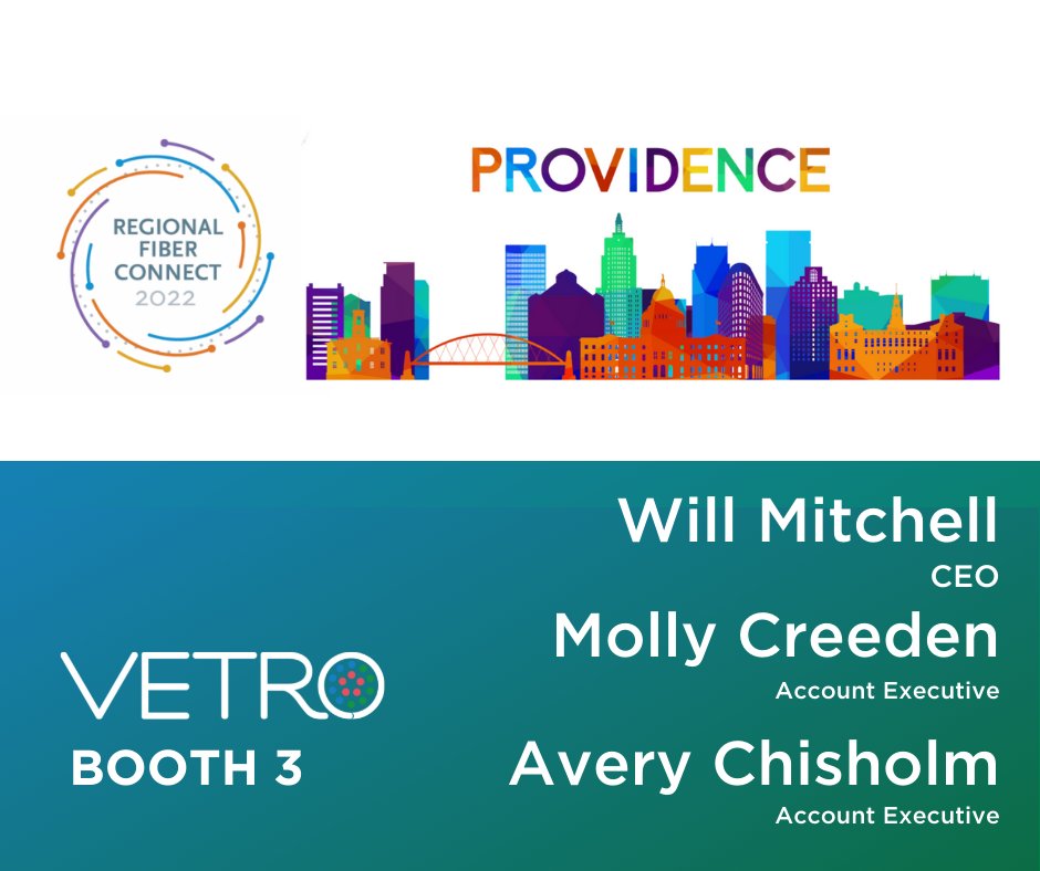 vetrofibermap's tweet photo. We have a strong team headed to Providence tomorrow for the @FiberBroadband #RegionalFiberConnect! Stop by BOOTH 3 and learn more about VETRO's #fiber management system!

#providence #fiberbroadband #broadbandevents #broadbandforall #bridgingthegap #digitalequity #digitaldivide https://t.co/uR3q2nWLyt
