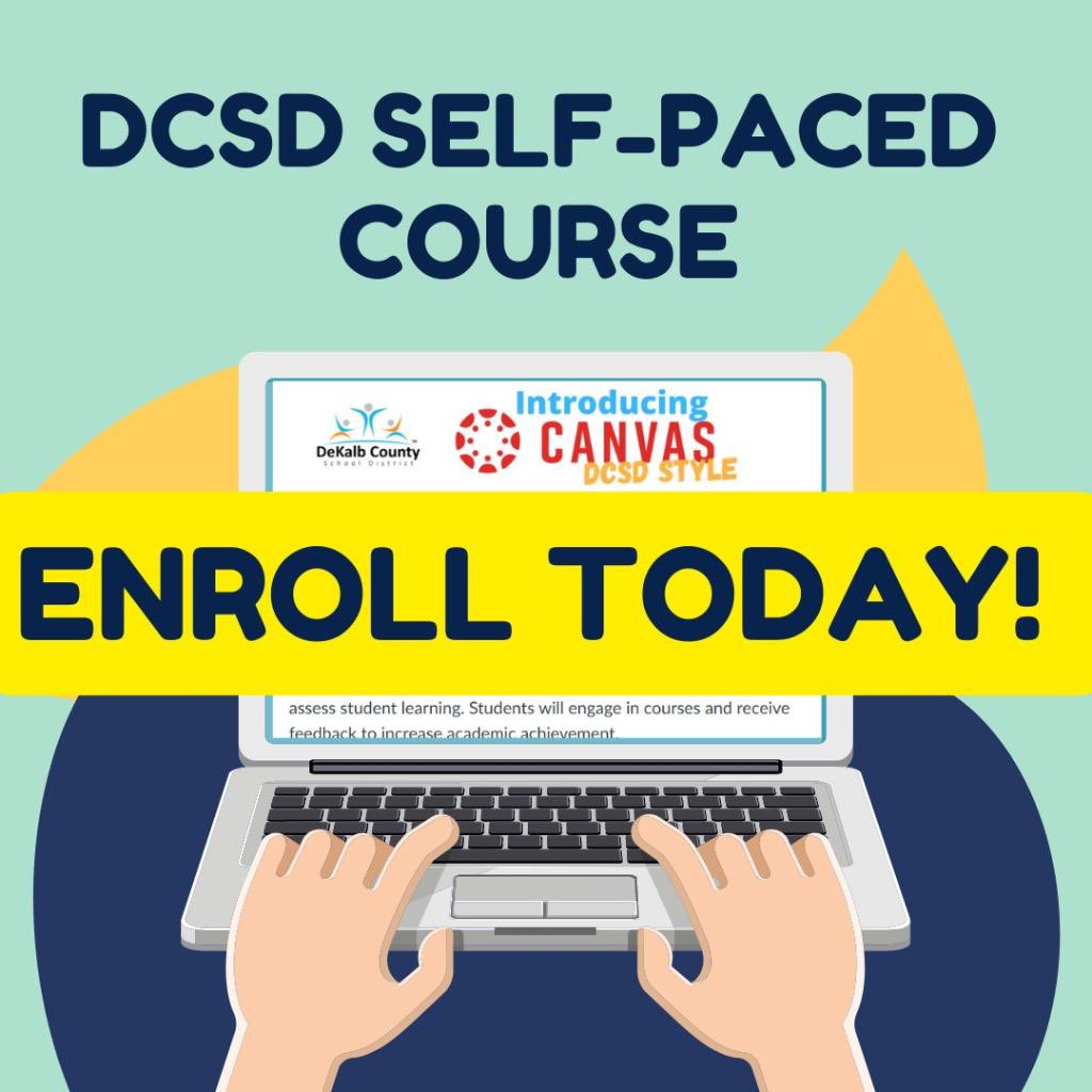 JW_InsTech's tweet photo. Hey Dekalb County Teachers enroll in our Canvas Self-Paced Course TODAY! Check with your Digital Learning Team for more information. @DCSDRegion1 #DCSDCanvas #SelfPacedCourse #DCSD #DCSDITS #EducationalTech #DCSDTeacher #GetStarted #CanvasDCSDStyle #DCSDIT https://t.co/P3zMp7lkdP