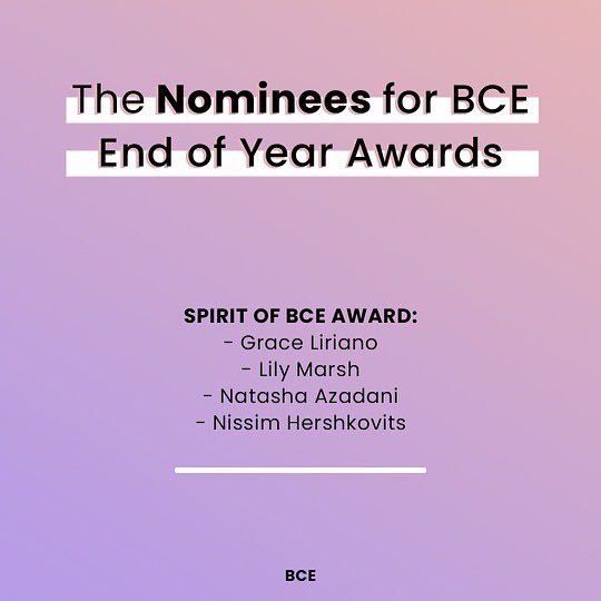 Here we have attached pt. 2 the list of nominees for the BCE awards. Check it out! there might be a chance that you are the winner of one of them‼️👀

See you this Thursday!💜