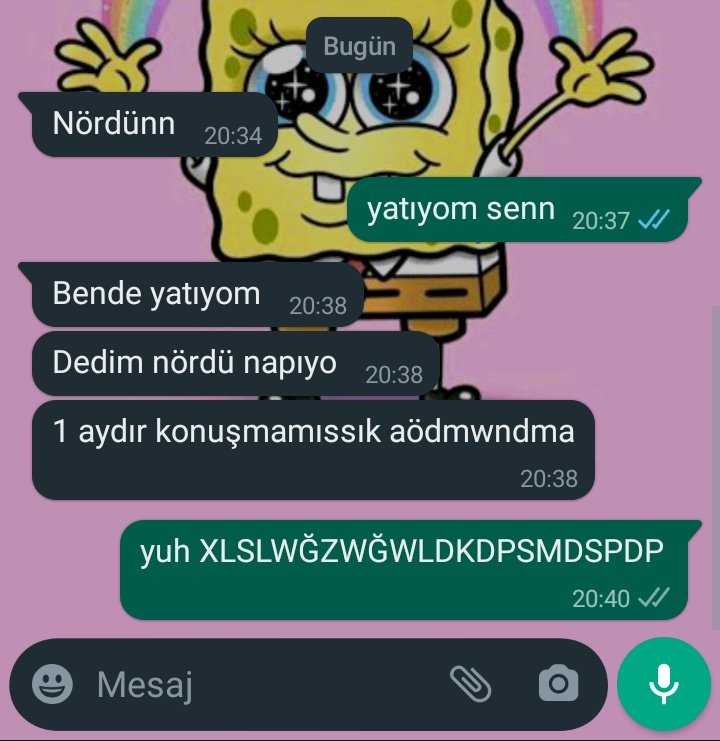 bu kız 10 yıldır benim gerçek anlamda en yakın arkadaşım ve böyle ayda bir konuşuyoz LXMSPWMDPEMDPEMDLEM???