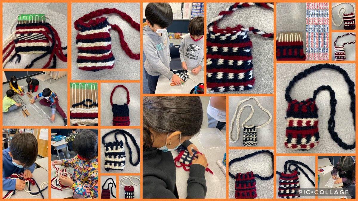 swise_bc's tweet image. The stars align! Some students curious to make a 5 string braid last Thursday w/ Karla Gamble. A 3 string braid for their #CoastSalish Quarter bag was challenging as it was the length of their arm span. #FPPL Learning involves patience and time. #extendlearning @QuilchenaC @sd38