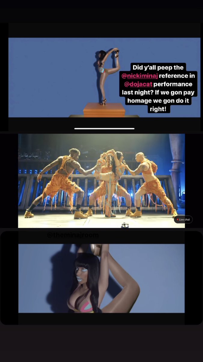 Minaj_Legion's tweet image. 🫂 | Doja Cat's choreographer Cortland confirming that Doja's "Get Into It (Yuh)" performance last night was indeed a homsge to Nicki Minaj.