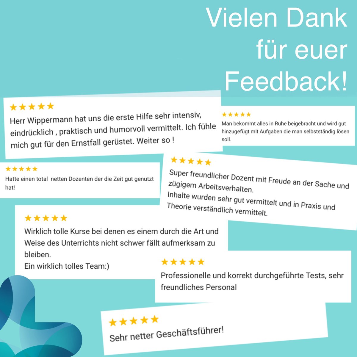 Wir streben immer danach, uns zu verbessern wo Verbesserung nötig ist. Deshalb schätzen wir Kritik und Meinungen sehr und freuen uns über jede Rezension. Danke an alle, die uns schon bewertet haben!