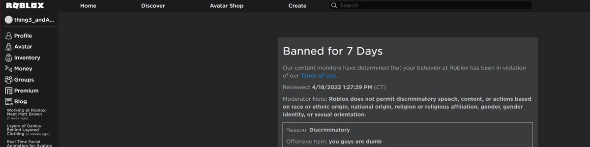 ToxicLiam2's tweet image. #robloxfilter is shit rn i said you guys are dumb and got banned #roblox