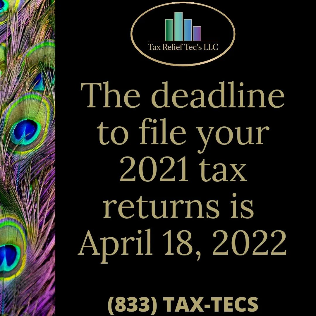 Today is the deadline to file #2021taxreturns & #2018taxreturns to claim your refund. Be sure to file #taxextensions if you will not file by today to avoid #taxpenalty for late filing. 

Did you file #2021taxreturns and have a #taxbalance ? CALL #taxrelieftecsllc