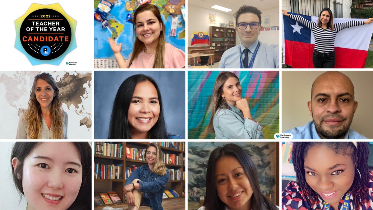 MicheleMacumber's tweet photo. Sending a big shout-out to every @ParticipateLrng partner teacher who entered or was nominated for this year's awards! 

Today we are excited to officially announce our 2022 #TeacheroftheYear Awards candidates &amp; to say CHEERS to them for #UnitingOurWorld through global learning! https://t.co/W5mUAh17GY