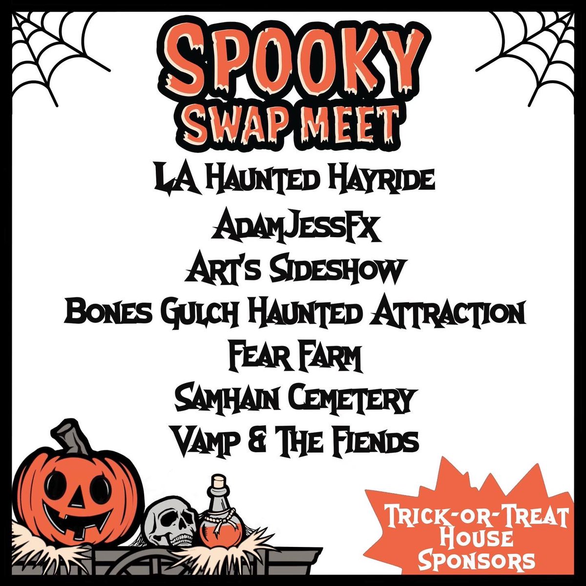 @spookyswapmeet tickets on sale now! Time slots selling out. Don’t miss daytime trick or treating @Heritagesquarem, 50+ vendors selling new, gently used and vintage Halloween items, and haunted house facades! April 30 and May 1 2022. spookyswapmeet.com #spookyswapmeet