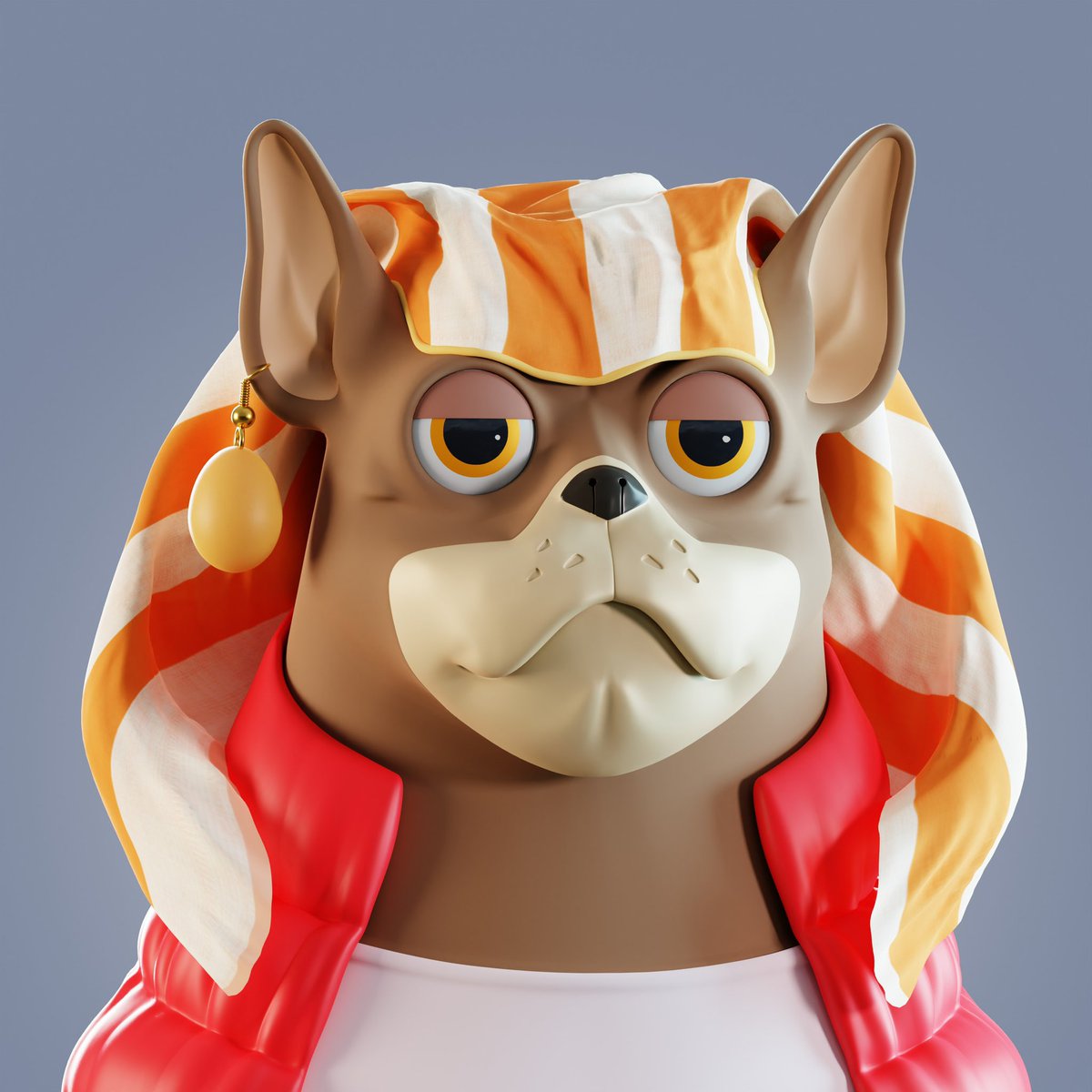 Jackie has many friends in different countries and his Egyptian friends gave him this scarf
Is it suits on him?
#NFTCommunity #opensea #NFTartist  #WomeninNFT #nftlover