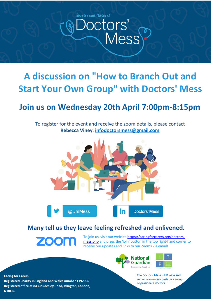 DrsMess's tweet photo. Wondering what it's like to run your own group/huddle/coffee club/connect space?

Join us this Wednesday to discuss “How To Branch Out And Start Your Own Group”.

We will be sharing the history of Doctors' Mess and our facilitators' exciting new ventures! https://t.co/sLXIVmSe7H