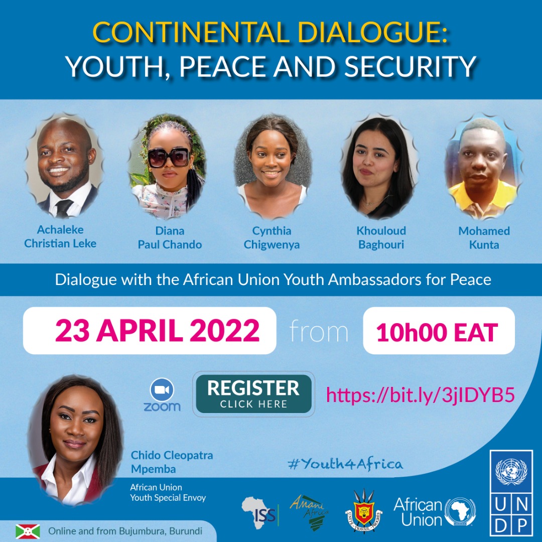 p_deneufbourg's tweet photo. 📢Join the continental dialogue on youth, peace &amp; security🕊️hosted by #Burundi 🇧🇮 @ Peace &amp; Security Council of @AfricanUnion with @UNDPAfrica
 Unique opportunity for #Youth4Africa to engage in #YPS agenda
⏰23 April- 10am EAT
👉Register: https://t.co/SiAu0kaZ1e https://t.co/3cVXR2mEib