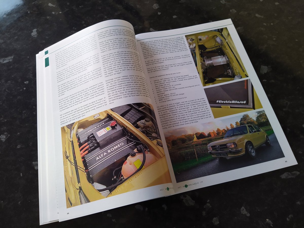 Thanks to the Dutch Alfa club for the 5 page article about the #ElectricAlfasud in this quarters club magazine! Great to have international interest in the history and the story of our car #alfasud50