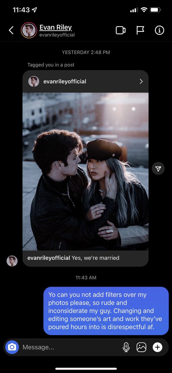 Are you kidding me?! Why do I even need to say this. Especially if you’re an industry model, you should know this!!! 

Stop fucking editing artists’ work, it’s not your place. TF.