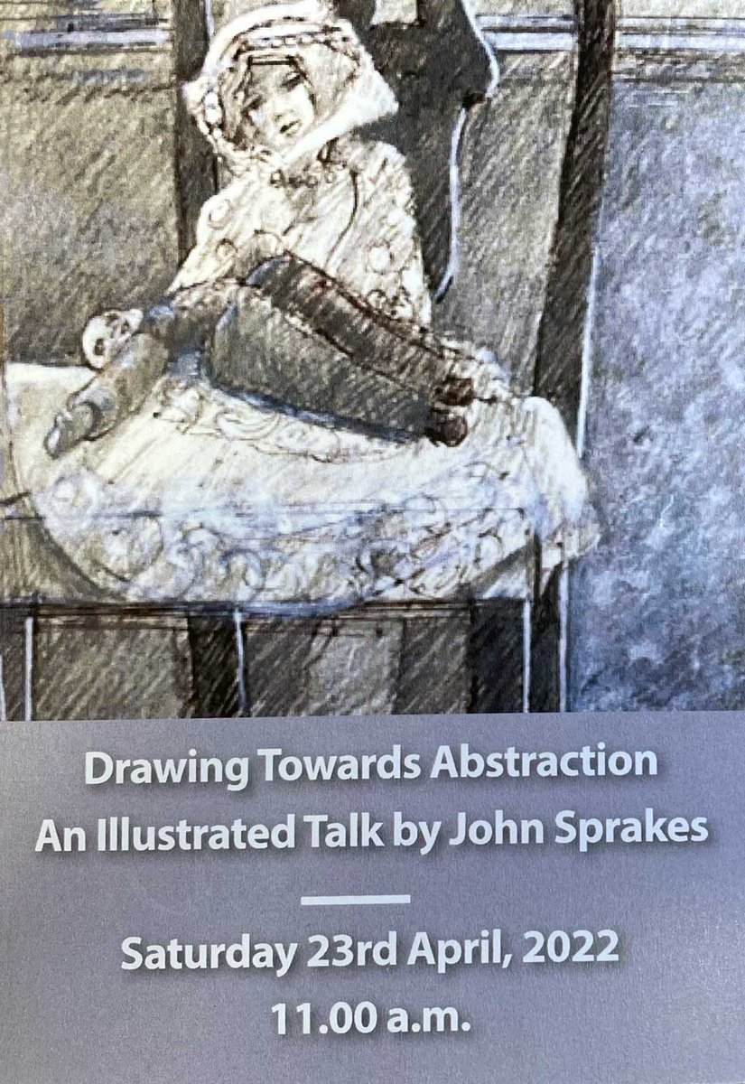 We look forward to the illustrated presentation by John Sprakes on Saturday. John is talking about his new book Drawing Towards Abstraction - launched at the event and supported by his exhibition currently at Patchings. 11.00am in the Pavilion Saturday 23 April. FREE admission.