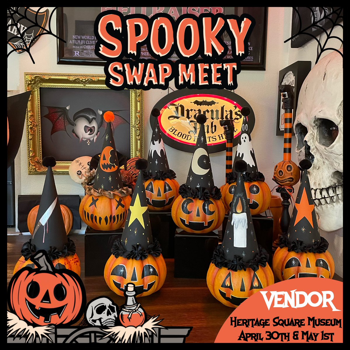 A couple of the many fantastic vendors at #spookyswapmeet and their wares that will be available April 20 and May 1 #abbybelle #luckyhellcat #danisspookytreats #velvetapparition