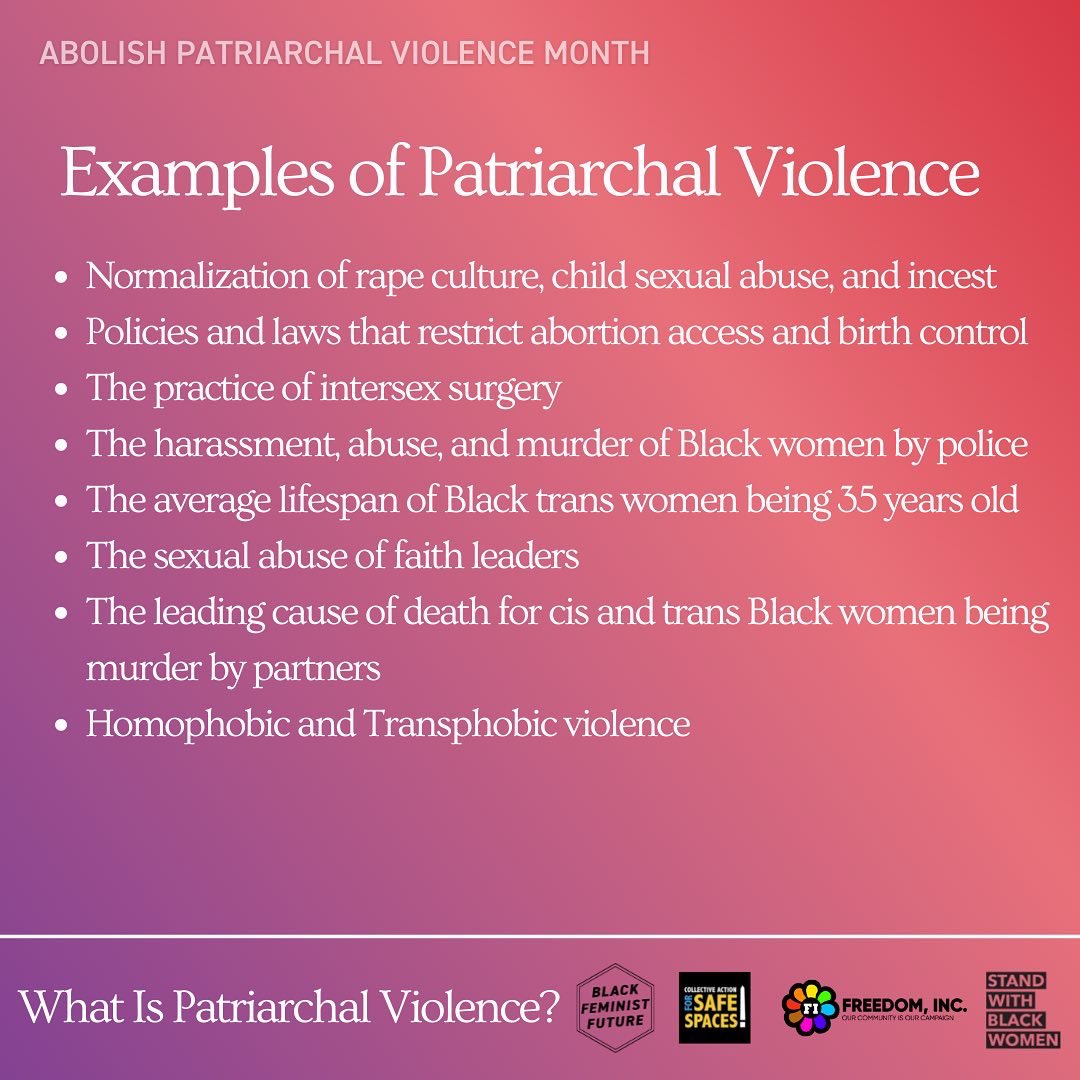 blkfemfuture's tweet photo. BFF in partnership with Collective Action for Safe Spaces, Freedom Inc., &amp; Stand With Black Women convened the Abolishing Patriarchal Violence Innovation Lab. 

Learn more
https://t.co/iIyU2dihGK

#AbolishPatriarchalViolence #BlackFeministFuture #SexualAssaultAwareness https://t.co/5T4h1RLQ2P