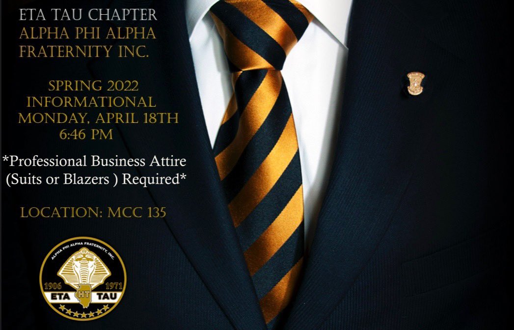 ETA_TAU1906's tweet image. Come out Today  and learn how to become a member of Alpha Phi Alpha Fraternity Inc.🤙🏽. Blazers and ties are REQUIRED‼️ #FirstOfAll #ISU21 #ISU22 #ISU23 #ISU24 #ISU25.        docs.google.com/forms/u/0/d/e/…