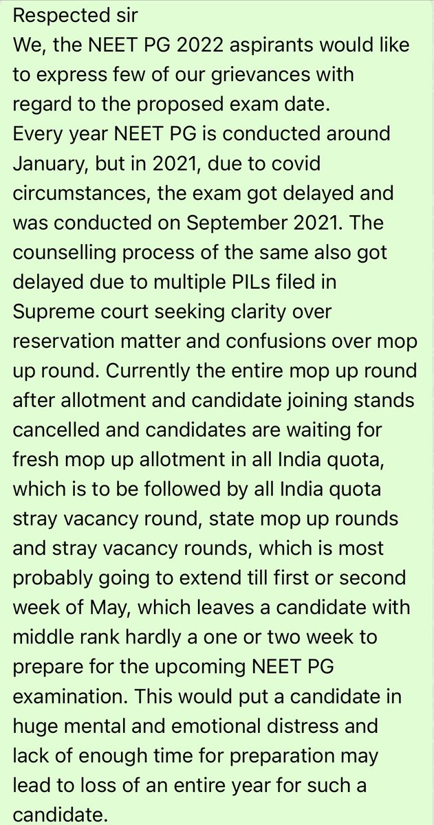 DrJsinghRajawat's tweet photo. Postpone neet pg 2022 @PMOIndia  @NBEMS_INDIA  @MoHFW_INDIA  @AyushmanNHA @DG_NTA  @NMC_IND  around 6000 interns loose their precious year by just one n half month. Please make it possible and postpone it. @ANI @PTI_News @ABPNews @TOIIndiaNews #AIMSA https://t.co/yx5HtQxCbc