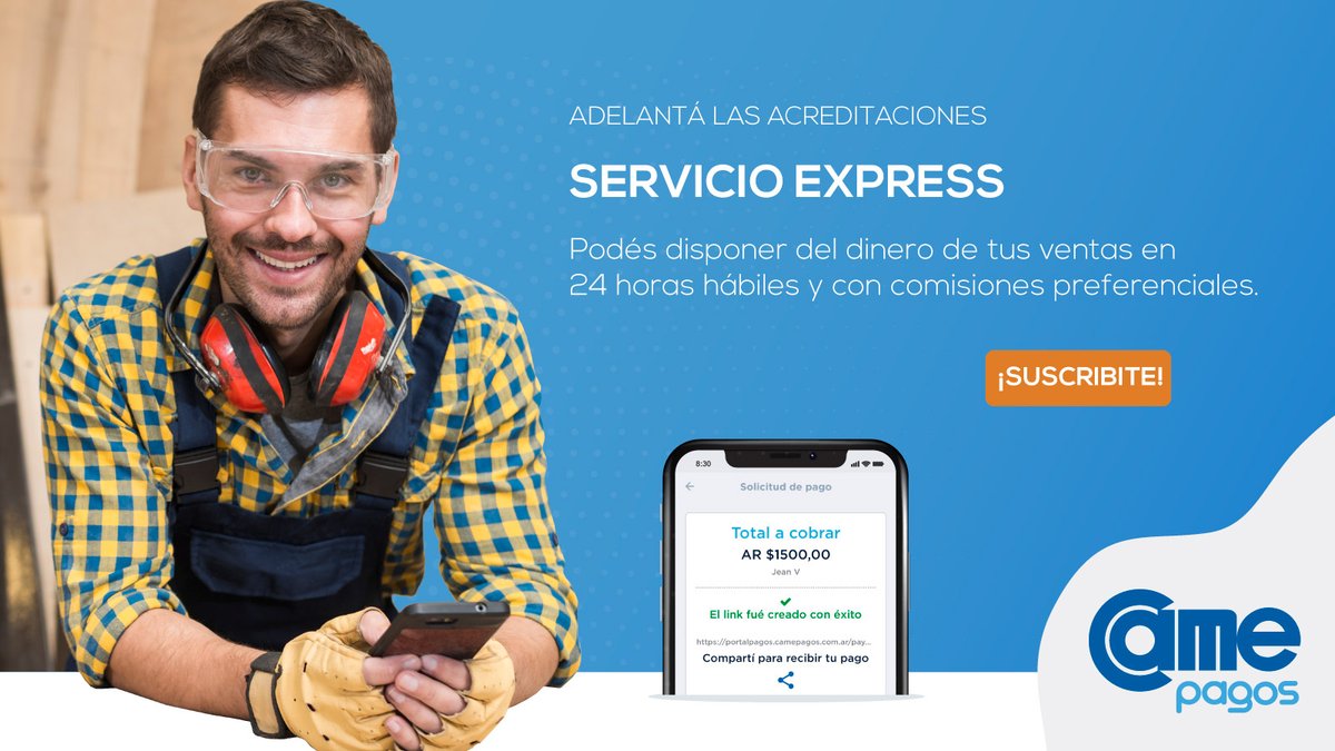 ¿Sabías que utilizando el SERVICIO EXPRESS podés tener acreditado el dinero de las transacciones de CAME PAGOS en 24 hs?

Solicitalo ahora ingresando a nuestro sitio web: camepagos.com.ar

CAME PAGOS, estamos de tu lado.
<a href="/redcame/">CAME</a>