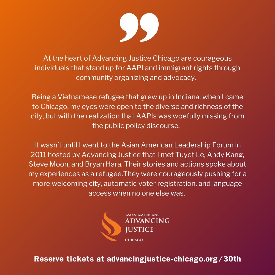 AAAJ_Chicago's tweet photo. A little over two weeks until our 30th Anniversary Celebration! Have you reserved tickets yet? Today's Then & Now spotlight is on Board President Khai Yang! Celebrate #30YearsofJustice with us: https://t.co/DaHExCpjOx https://t.co/q6EPL4LwaR