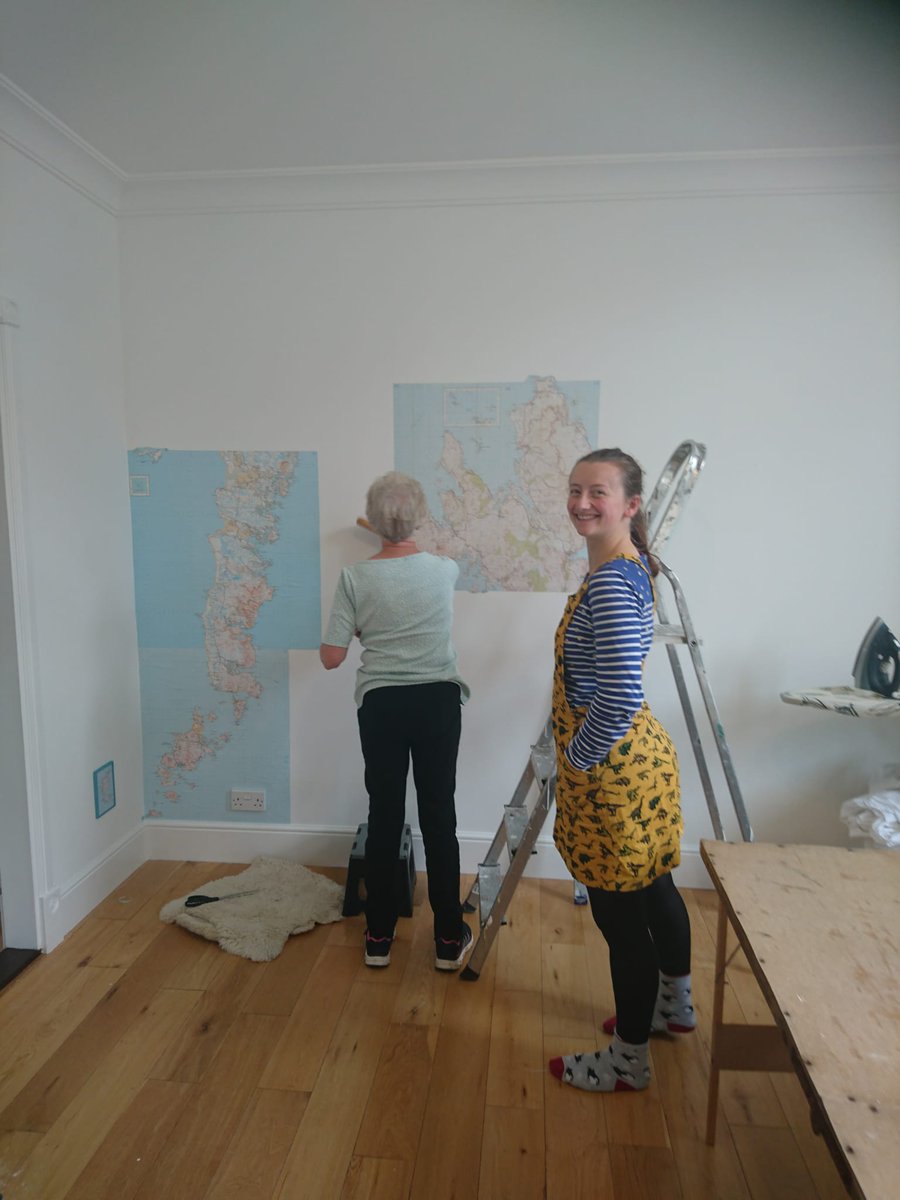 seafarersarah's tweet photo. So, my OS Map Wall got a lot more attention than I was expecting! Turns out there are a *lot* of fellow map nerds out there!
Here's a tutorial to DIY your own map wall, as promised: (1/12) https://t.co/NsCvEyalEv