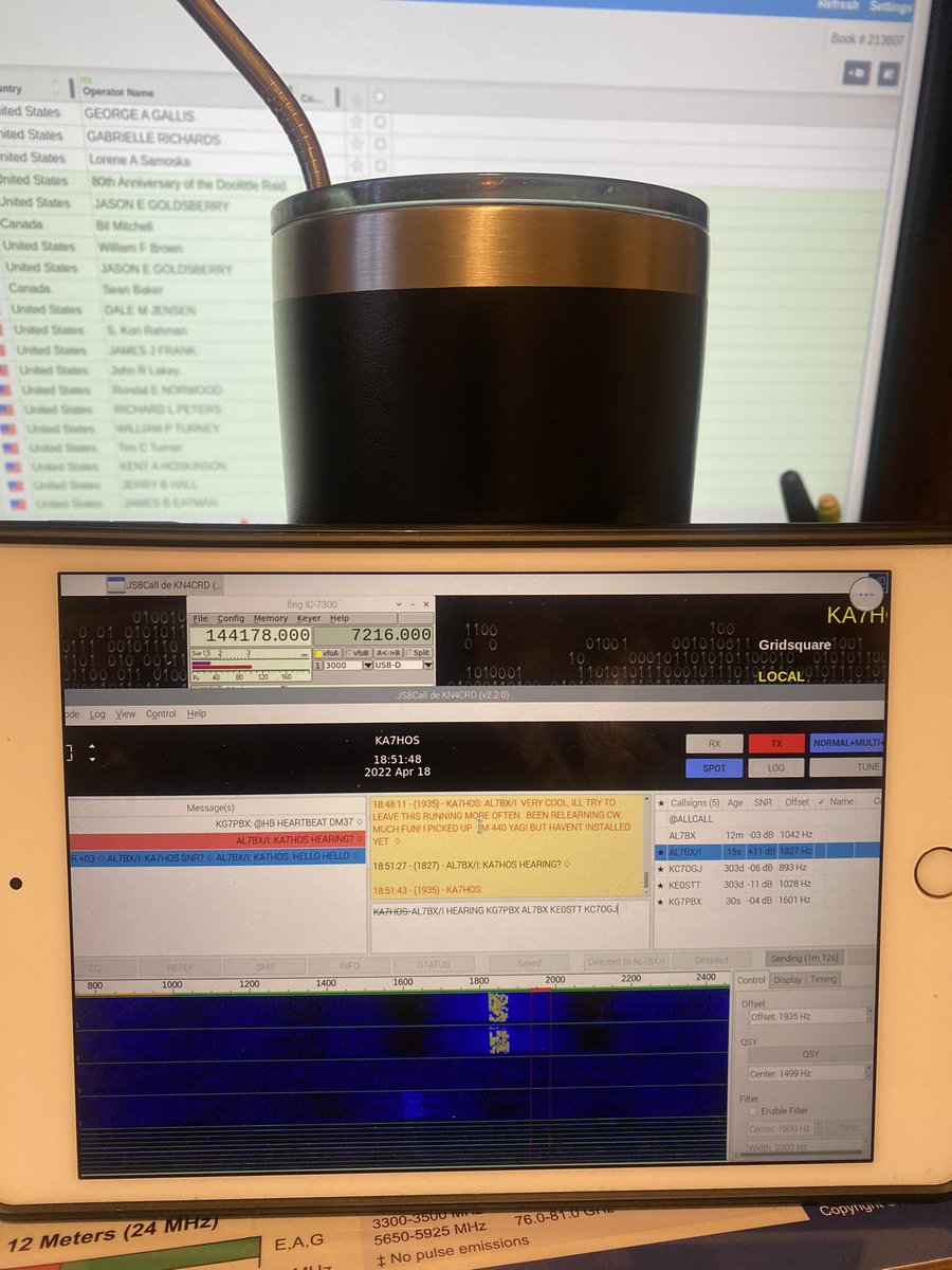 KA7HOS_UT's tweet image. Playing some #JS8 on 2m today. #hamradio
