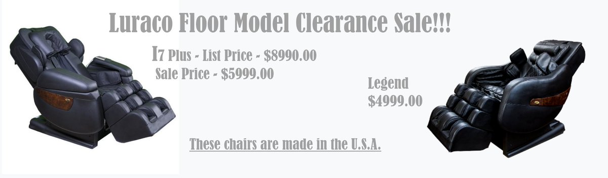 NuvoHealthcare's tweet image. #Luraco Floor Model Clearance Sale! Looking for a great deal on the only #American manufactured #massagechairs? Look no further, @NuvoHealthcare we are offering these two very slightly used floor models at  drastically reduced prices. Grab one before they are gone!