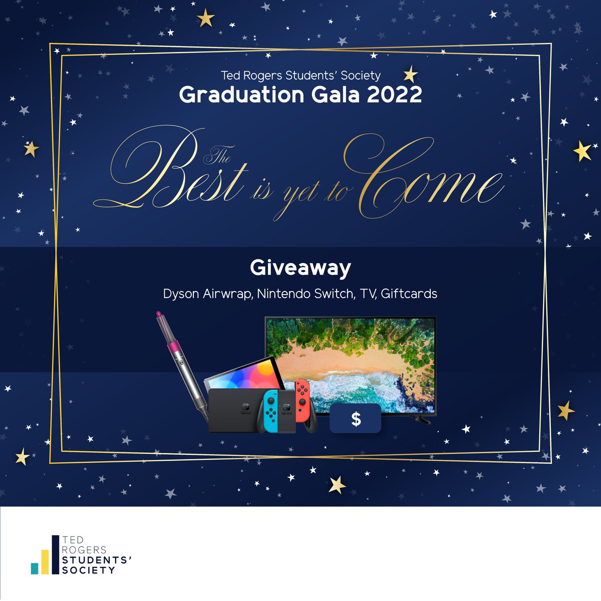 Attend Grad Gala for a chance to win a Nintendo Switch, a TV, Dyson Airwrap and more! Purchase your ticket and join us in celebrating your time at TRSM! 🎓🥂

Ticket sales end 𝗔𝗣𝗥𝗜𝗟 𝟭𝟵𝗧𝗛, @ 𝟭𝟭:𝟱𝟵 𝗣𝗠,  get yours here: ow.ly/j9NY50ILBmz