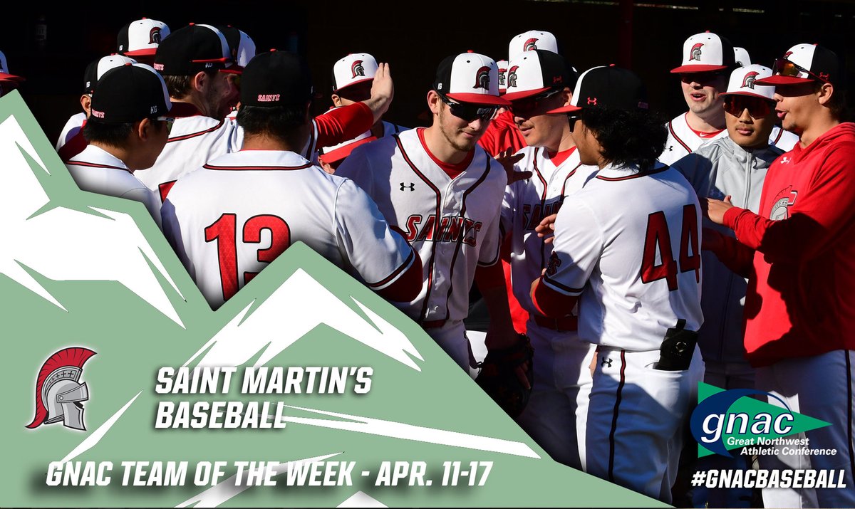 GNAC Sports (@gnacsports) on Twitter photo Congratulations to <a href="/SMUSaints/">Saint Martin's Saints</a> baseball, our GNAC Team of the Week! 
The Saints took three of four from first-place Northwest Nazarene, rallying in the final two innings in all three victories. 
Full story: bit.ly/3jLty3Q Congratulations to <a href="/SMUSaints/">Saint Martin's Saints</a> baseball, our GNAC Team of the Week! 
The Saints took three of four from first-place Northwest Nazarene, rallying in the final two innings in all three victories. 
Full story: bit.ly/3jLty3Q