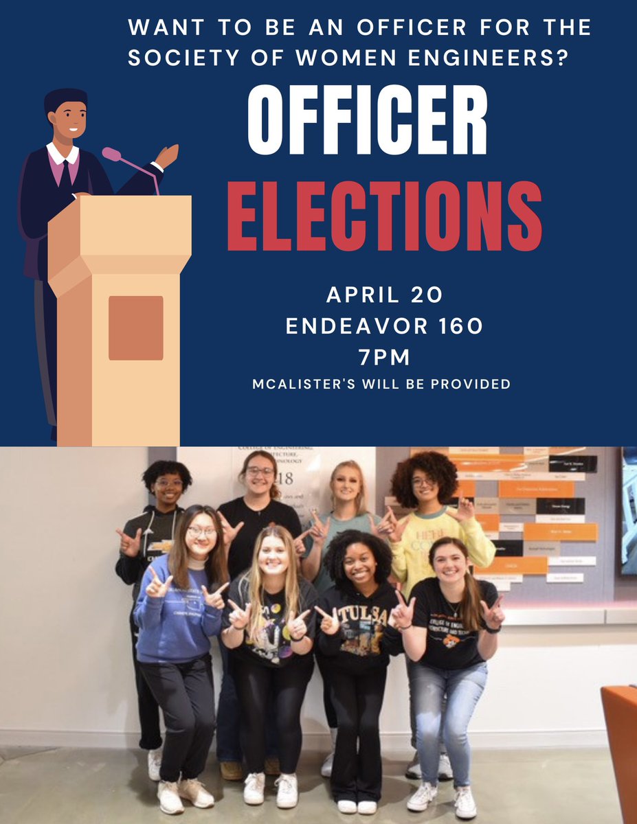 swe_okstate's tweet photo. Officer elections this Wednesday! https://t.co/HmeBkUGVjh