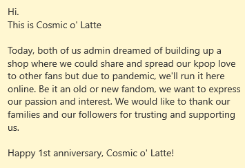 cosmicolatteph's tweet photo. Happy 1st Birthday to us! 🎂😭💕 https://t.co/Sl6NMyHna5
