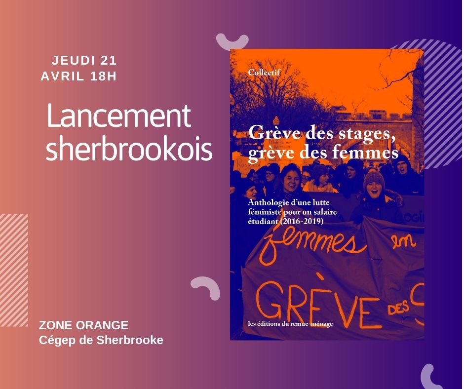 annabelle.berthiaume (@annabelrthi) on Twitter photo Ce jeudi! Lancement à Sherbrooke du livre Grève des stages, grève des femmes de <a href="/cute_travail/">CUTE TravailEtudiant</a> avec plusieurs militant.es des CUTE et <a href="/AdoreTryagain/">✨ADORE GOLDMAN✨</a> du <a href="/CatsMtl/">cats.swac.mtl</a> 🧡
<a href="/remue_menage/">Remue-ménage</a> <a href="/CamilleMB4/">Camille MB</a>
#salaireetudiant #travailgratuit #grevedesstages #grevedesfemmes Ce jeudi! Lancement à Sherbrooke du livre Grève des stages, grève des femmes de <a href="/cute_travail/">CUTE TravailEtudiant</a> avec plusieurs militant.es des CUTE et <a href="/AdoreTryagain/">✨ADORE GOLDMAN✨</a> du <a href="/CatsMtl/">cats.swac.mtl</a> 🧡
<a href="/remue_menage/">Remue-ménage</a> <a href="/CamilleMB4/">Camille MB</a>
#salaireetudiant #travailgratuit #grevedesstages #grevedesfemmes