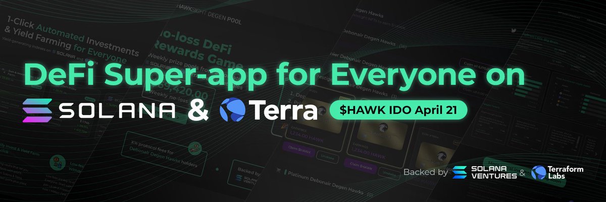 🔥Join our Twitter IDO campaign now!

Prize Pool: $1000 USDC (5 Winners $200)
⏳April 24, 11:59 PM UTC
Mechanics:
✅Like, RT and tag 3 frens
✅Add "Hawksight $HAWK IDO April 21" on your Twitter name
✅Tweet a screenshot of the updated header using the photo👇