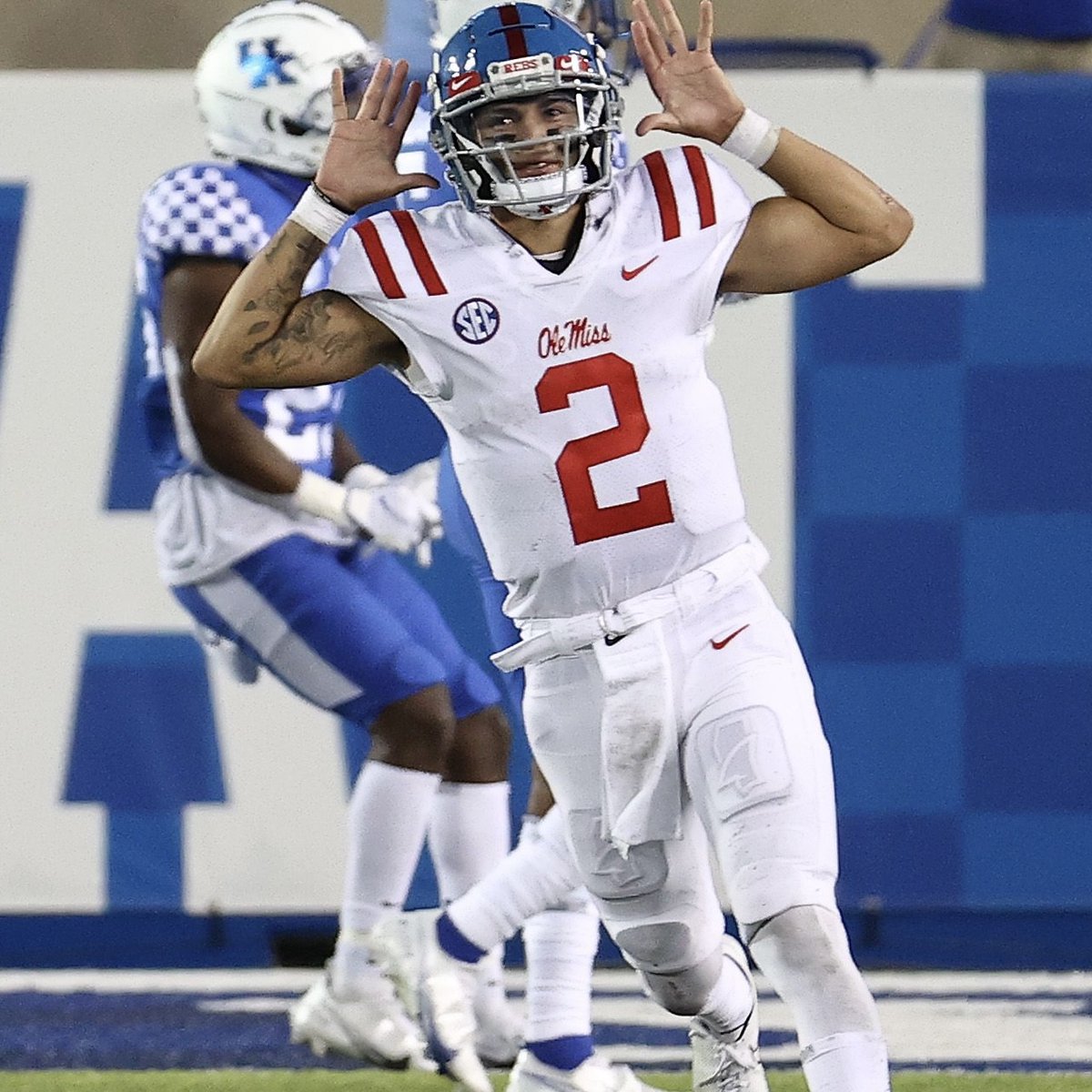 DraftKings's tweet photo. Who do you think is the best QB in the NFL Draft? 

We’ll start: @corral_matt https://t.co/VN9PIO0Wbo