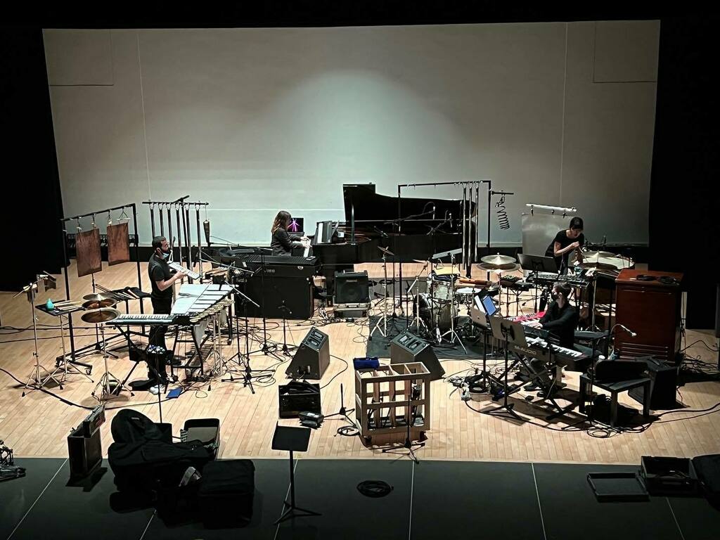 MarcUrselli's tweet photo. My office today and the next 3 days will be the @millertheatreatcu at @columbia university where I will mixing (in analog!) newly commissioned pieces by Berlin-based Australian composer #ThomasMeadowcroft performed by the #YarnWire @yarnwire ensemble. Co… https://t.co/L9Lf9WoMXI https://t.co/mP7wwZyOy5