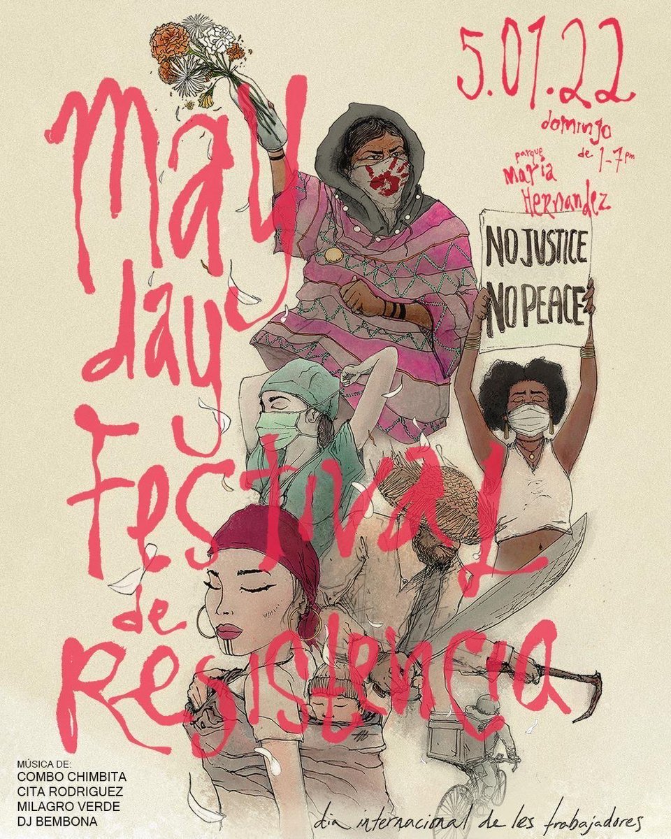 Join us this May Day to celebrate International Workers Day with <a href="/MaydaySpace/">MAYDAY Space</a> 

May 1st, 1-7pm
Maria Hernandez Park, Brooklyn, NY

There will be music, performances, community art! We will be running a button making station!

Flyer: @caritasssssss on insta