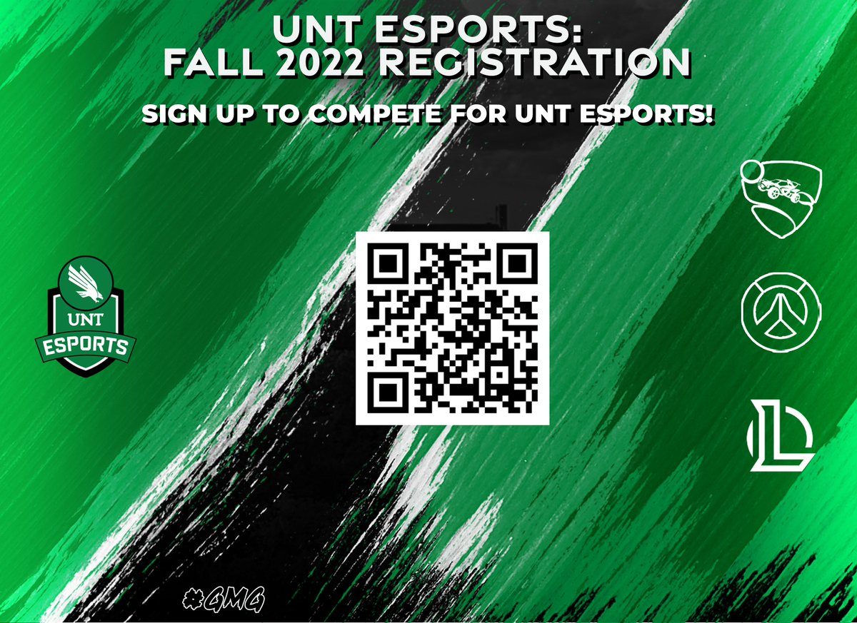 UNT Esports Fall 2022 Applications are still OPEN!

If you're interested in being on our varsity League of Legends, Overwatch, or Rocket League team, click the link below or scan the QR code to apply!🎮

Do you think you have what it takes? unt.az1.qualtrics.com/jfe/form/SV_80…