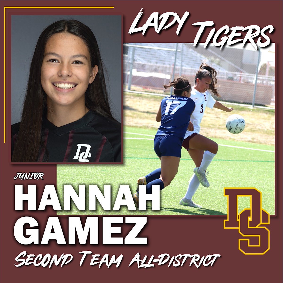 🌟26-5A District Awards🌟
Hannah Gamez, Junior - Second Team All-District
<a href="/DSWomensSoccer/">DSHS Women's Soccer</a> <a href="/hannahgamez_/">Hannah Gamez</a>