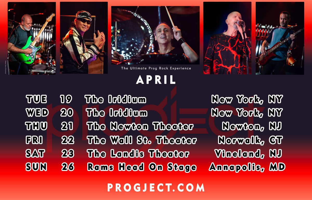 EAST COAST SHOWS On Sale Now! Get your tickets asap for the best seats progject.com/tour
"the ultimate prog rock experience"

#ProgJect #ProgRock #RTpls #SupportLiveMusic