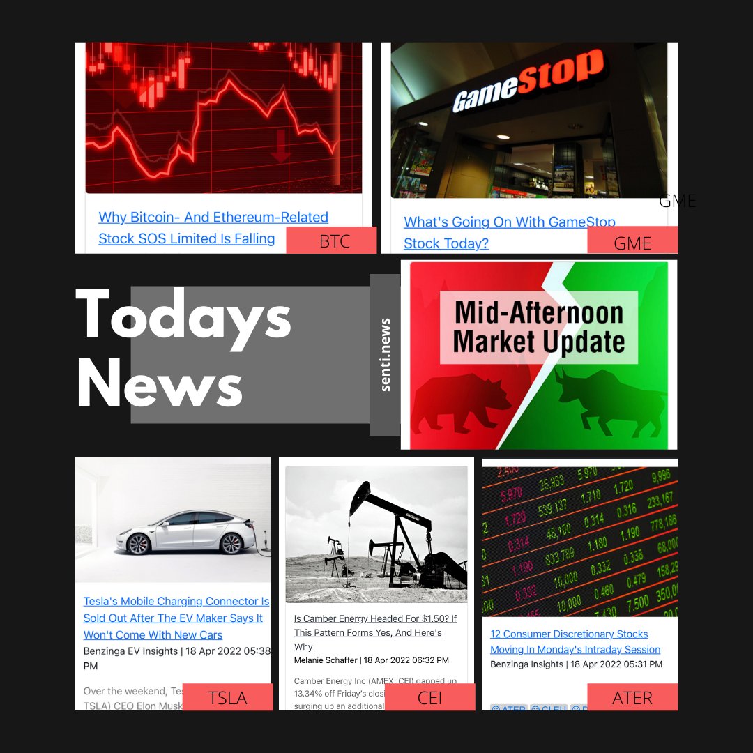 sentinews's tweet image. Senti.News market update
 provides retail investors access to the information they need in the shortest time.
#gamestop #GME #BTC #investment #stocks #stockmarket #wallstreet #wallstreetbets #tsla #tesla