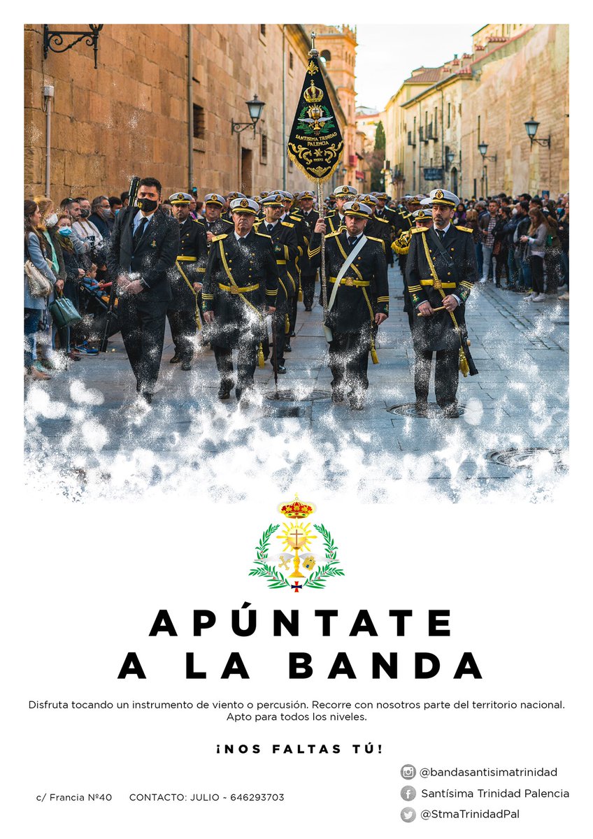 StmaTrinidadPal's tweet photo. APÚNTATE A LA BANDA

#SuenaTrinidad
#SiempreTrinidad
#VAniversario https://t.co/PLnZgOCecZ