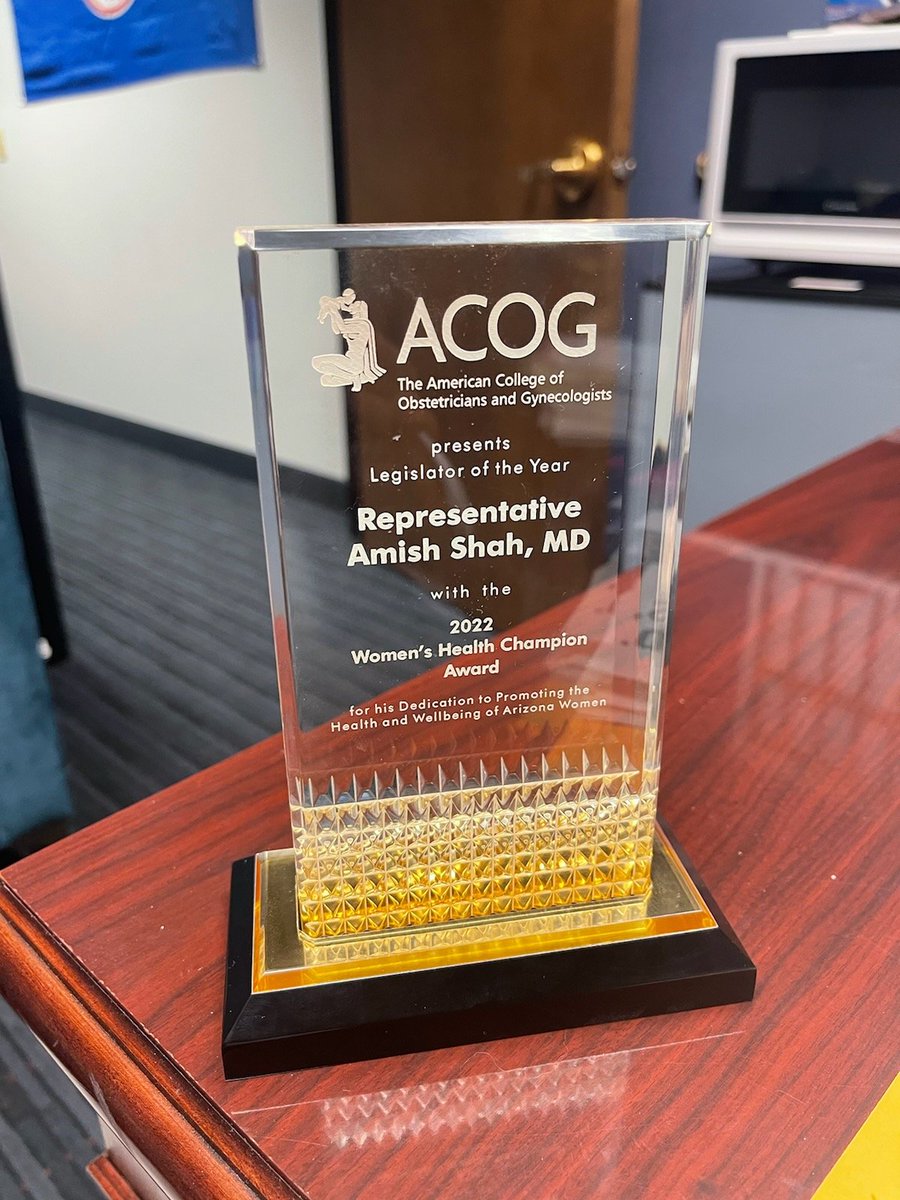 DrAmishShah's tweet photo. Beyond honored to receive the 2022 Legislator of the Year / Womens' Health Champion Award from the American College of Obstetrics and Gynecology! One million thank yous! https://t.co/GjonvwefSV