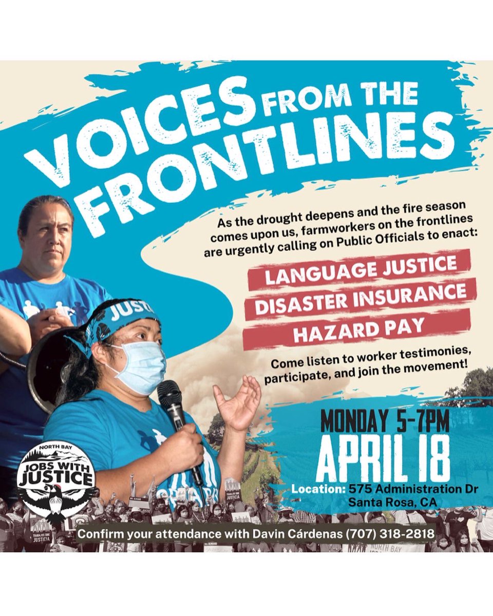 NorthBayJwJ's tweet photo. Come to today’s action and get one of our new shirts!!!! 🤩🤩
#5forFarmworkers #ListentotheWorkers https://t.co/PuCH7HzAD7