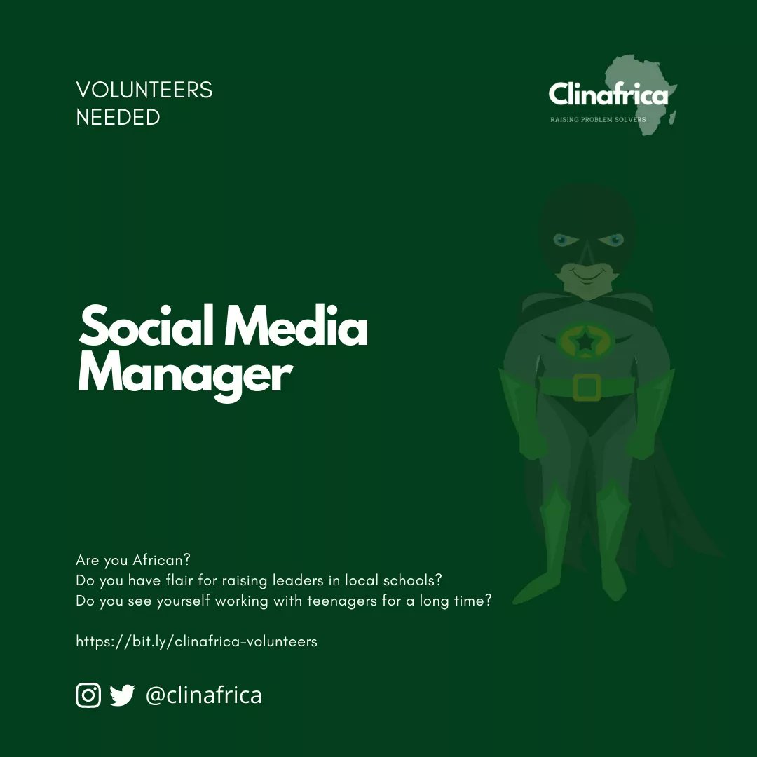 If Africa must lead the world in the future, then we must be intentional about investing in the people of the future today. Volunteer with us as we together build the Africa of our dreams!

PS: Opportunities are only opened to Africans in #Africa.

See link in bio to register...