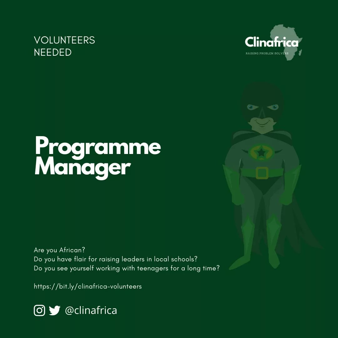 If Africa must lead the world in the future, then we must be intentional about investing in the people of the future today. Volunteer with us as we together build the Africa of our dreams!

PS: Opportunities are only opened to Africans in #Africa.

See link in bio to register...