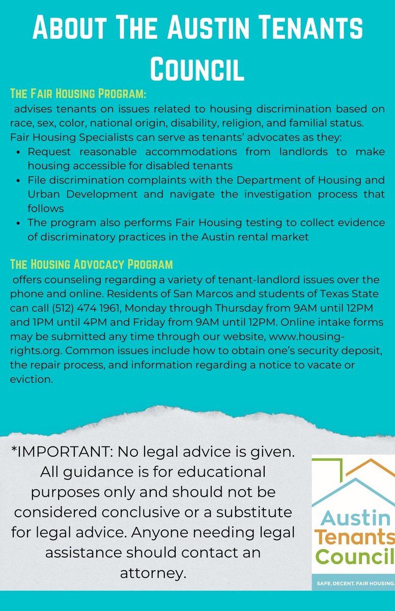 This upcoming Thursday our Fair Housing Specialists will be at San Marcos City Hall answering your questions about housing discrimination. More information about how to participate--virtually or in person--can be found at sanmarcostx.gov/fairhousing