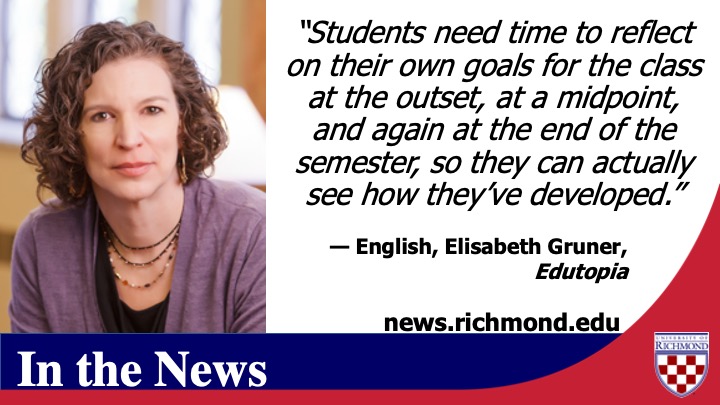 English professor Elisabeth Gruner (<a href="/elisabethg61/">Libby Gruner</a>) is quoted in this <a href="/edutopia/">edutopia</a> piece on how she lets #students evaluate their progress without traditional grades. edutopia.org/article/3-reas…