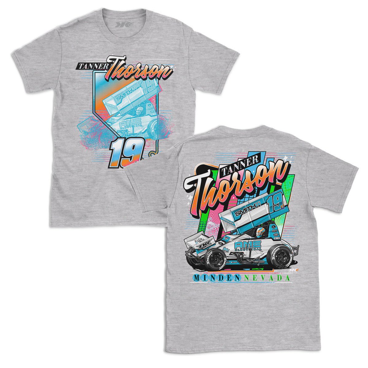 TThorsonRacing's tweet photo. GIVEAWAY TIME! 🎁 

• Signed visor from 2020 Chili Bowl Prelim night win. 
• One @Tanner_Thorson T-Shirt in your choice of gray or black. 
• Must be following this page on Twitter. 
• Must retweet and favorite this tweet. 
• Ends tomorrow (4/19) at 3pm CT. https://t.co/FdyxLxnowo