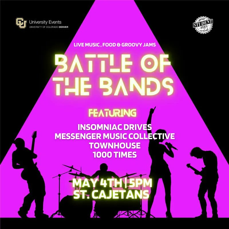CUDenCampusAct's tweet photo. Hi Lynx, We can't wait to see you at Batter of the Bands a CU Denver community concert filled with a lot of fun and giveaways at the event. Stay updated with more details to come! https://t.co/tVSKhp60Gq